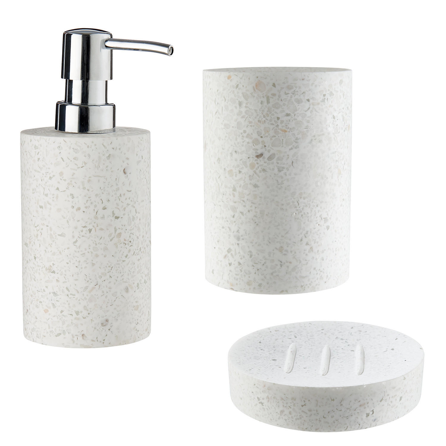 ZAHNPUTZBECHER Samos - Weiß, Stein (11/25/11cm) - Butlers