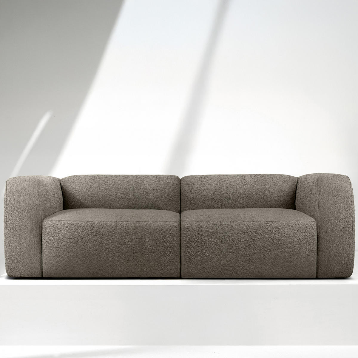2,5-SITZER SOFA BUFFO, kühles Braun - Braun, Holz/Holzwerkstoff (250/73/96cm) - KONSIMO®
