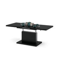 COUCHTISCH rechteckig Schwarz matt ausziehbar höhenverstellbar - Schwarz, Holzwerkstoff (80/120/56cm) - designimpex