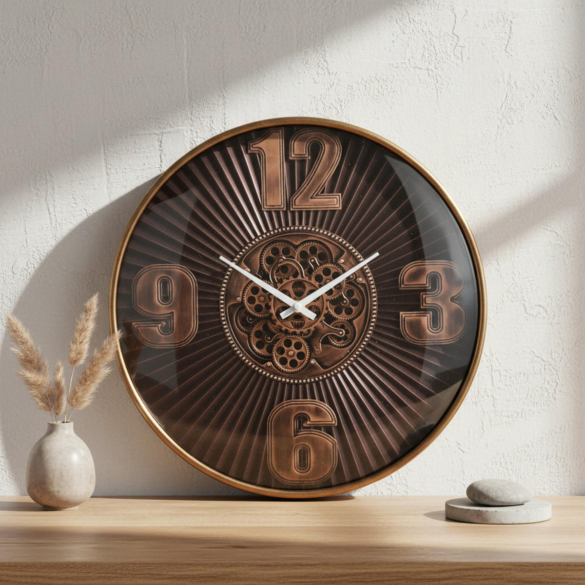 WANDUHR Ramsey Weiß 30/4/30 cm Kunstoff - Braun, Kunststoff (30/30/4cm) - Mondex