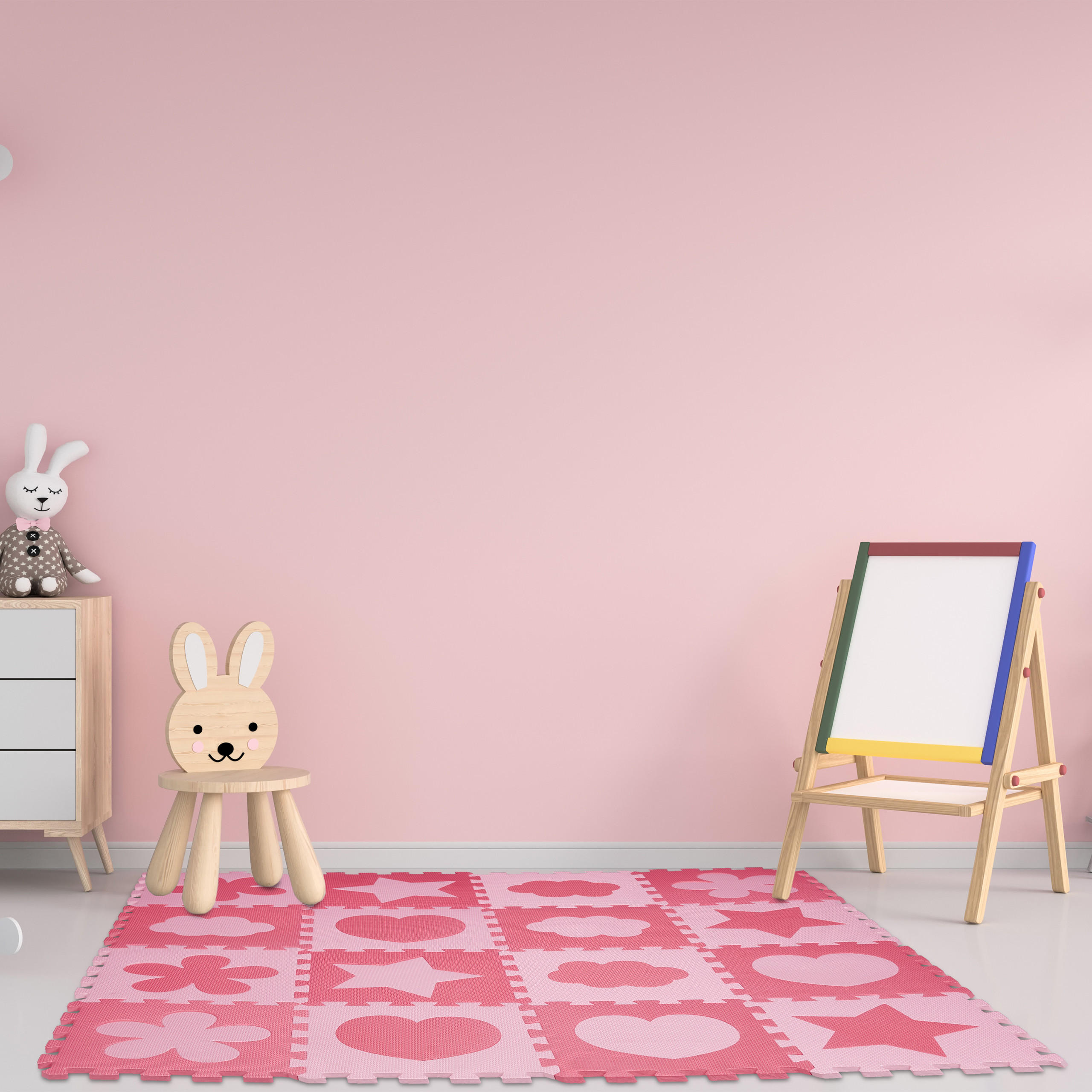 52-TLG.PUZZLEMATTE - Rosa, Kunststoff (31.5/31.5cm) - Relaxdays