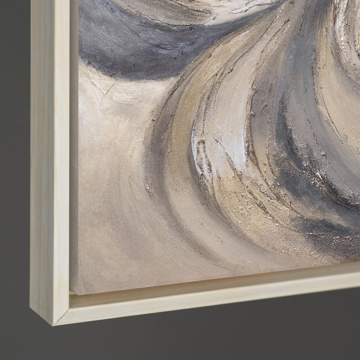 GEMÄLDE Sand und Wolken Schattenfugenrahmen Beige 140x100 cm - Beige, Holz (140/100cm) - YS-art gallery