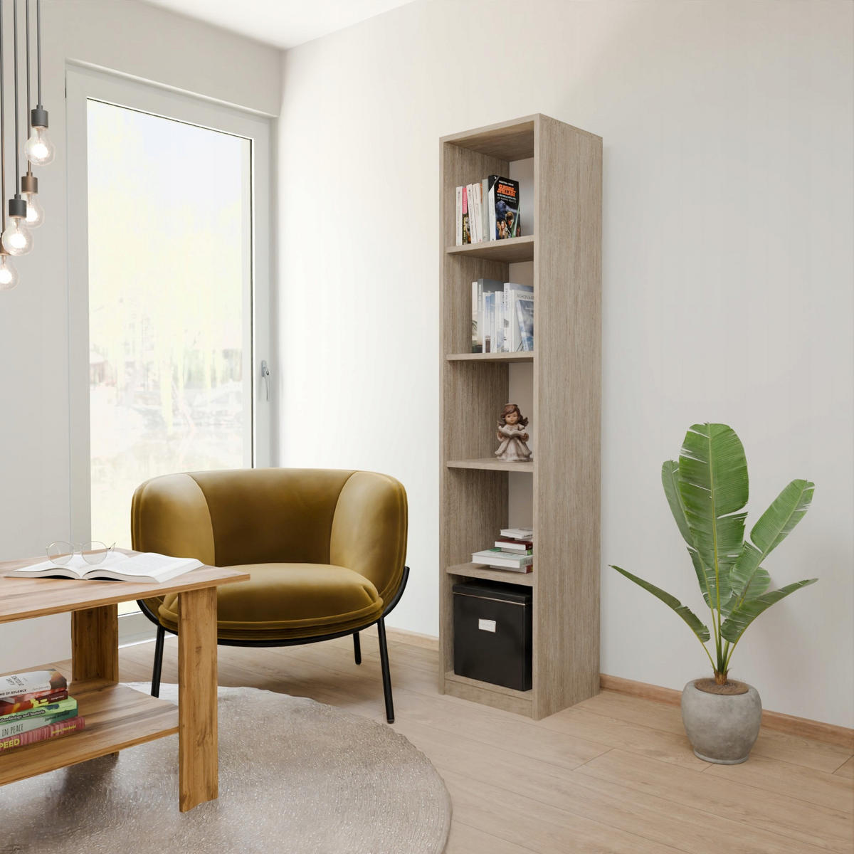 BÜCHERREGAL R1 Sonoma Eiche 39/35/180 cm Offener Schrank - Sonoma Eiche, Holzwerkstoff (39/180/35cm) - Matkam Möbel