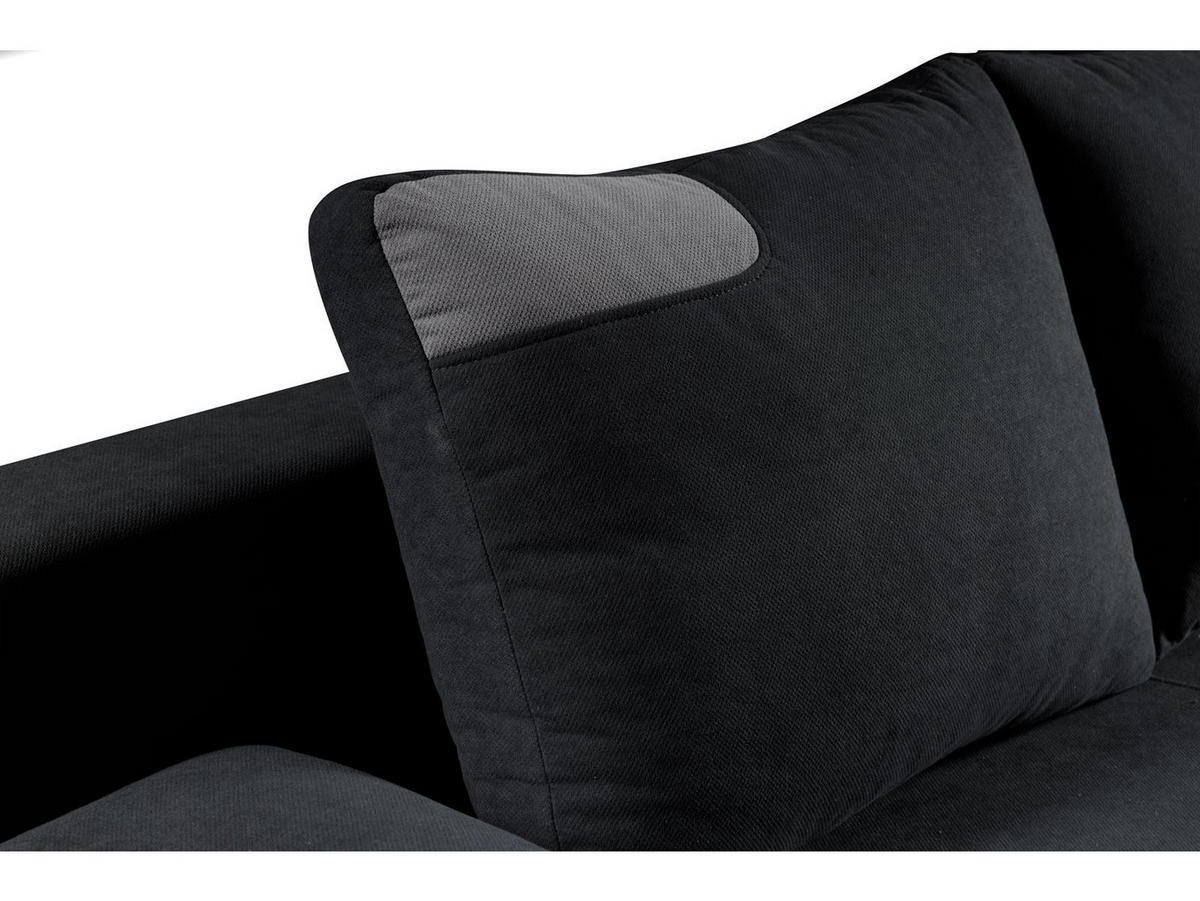 SOFA Blackers Schwarz, mit Schlaffunktion und Bettkasten - Schwarz, Holzwerkstoff (200/93/98cm)