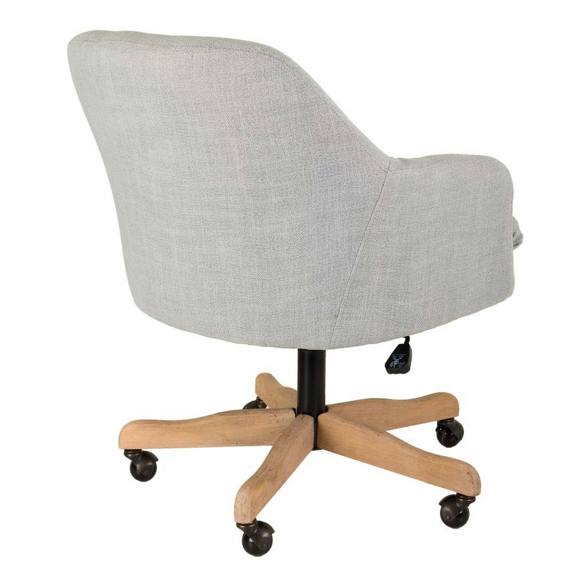 DREHSTUHL aus Holz und gepolstert mit Rädern 60x60x40/93 - Grau, Holz (60/93/60cm) - Wanderlust