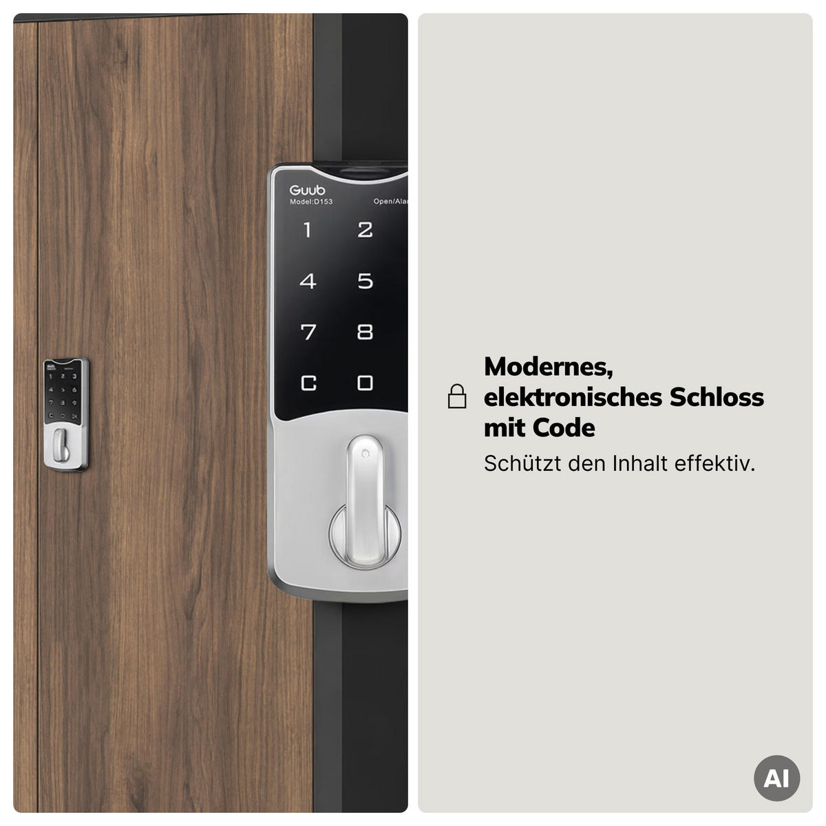 BÜROSCHRANK mit Zahlenschloss DANIEL 185x90x40 cm - Anthrazit/Nussbaumfarben, Metall (90/185/40cm) - Jan Nowak