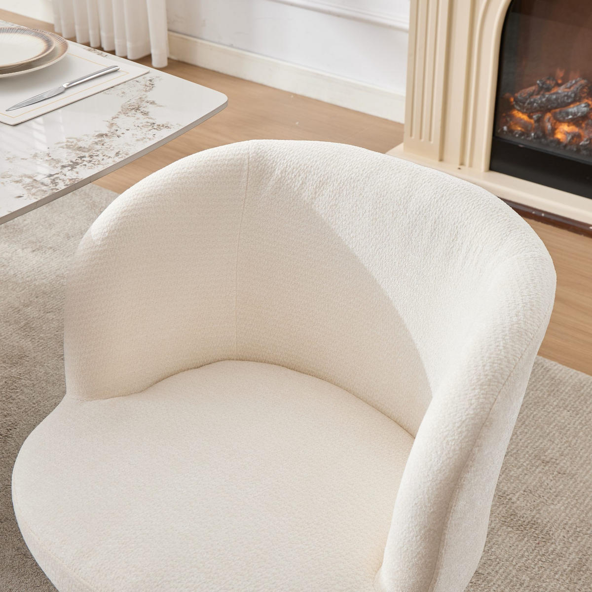 BARHOCKER Beige 1er-Set Höhenverstellbar Drehbar 360° Chenille - Beige, Textil (57.5/92.5/60cm) - PANGIVO