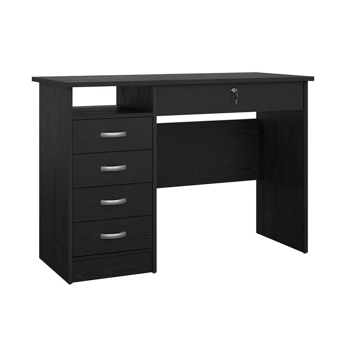 SCHREIBTISCH, FunctionPlus, Schwarz, Holzwerkstoff, 110 x 49 x 76 cm - Schwarz, Holzwerkstoff (49/110/76cm) - ebuy24