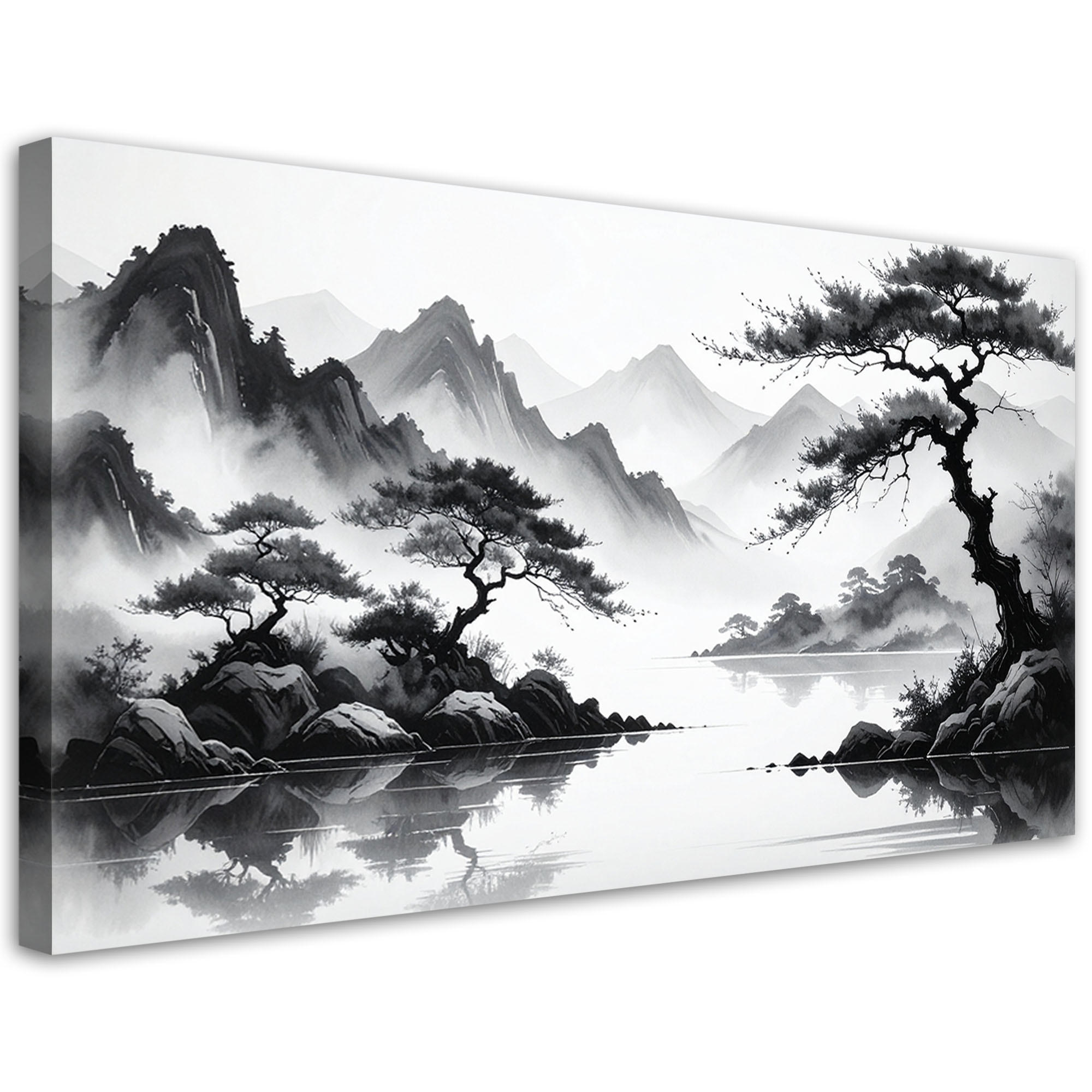 LEINWANDBILD Landschaften 120x60cm - Schwarz, Textil (120/60cm) - Feeby