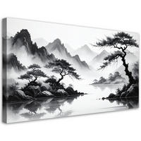 LEINWANDBILD Landschaften 120x60cm - Schwarz, Textil (120/60cm) - Feeby