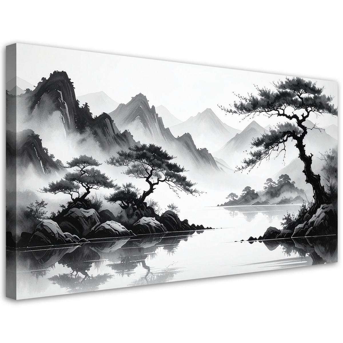 LEINWANDBILD Landschaften 120x60cm - Schwarz, Textil (120/60cm) - Feeby