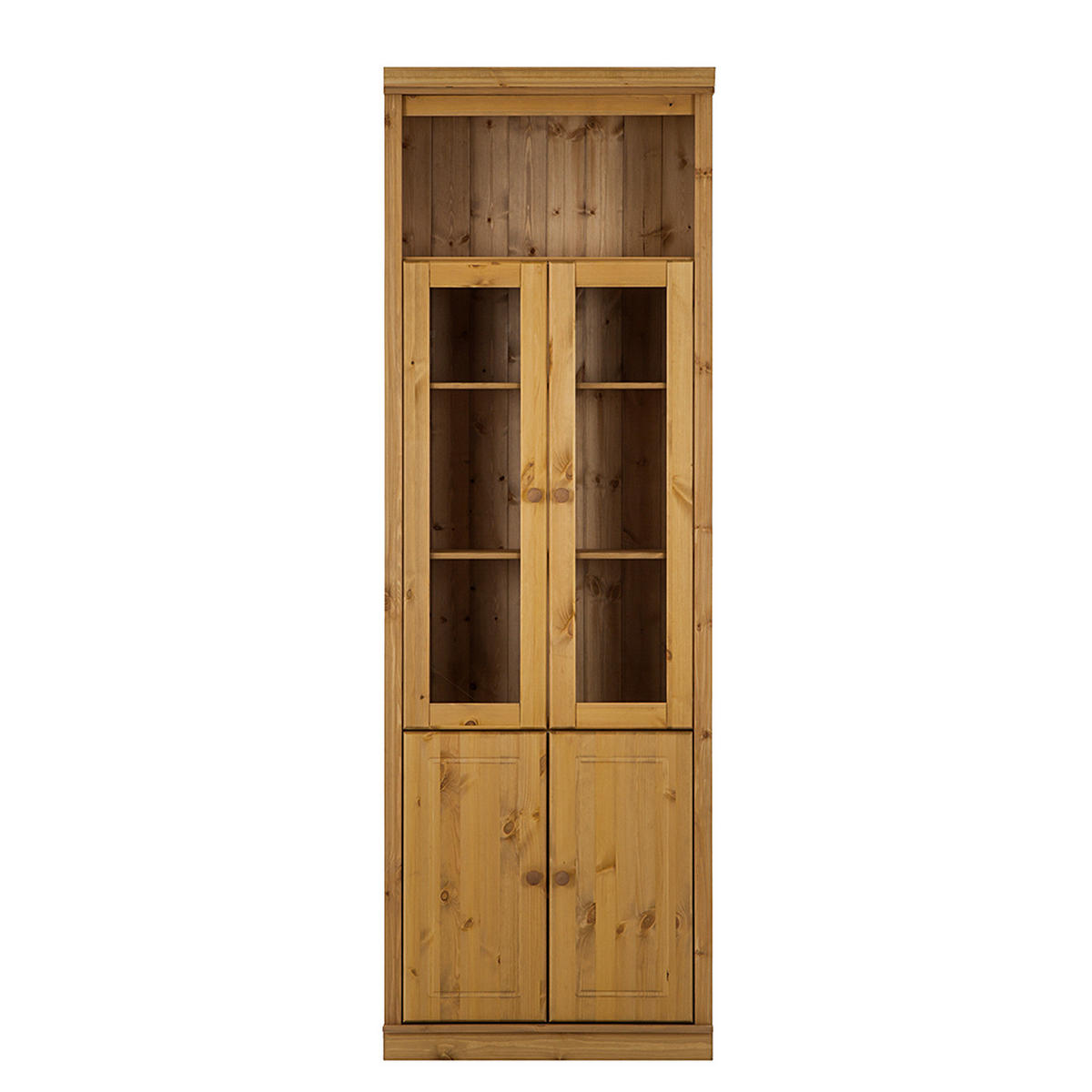 STANDVITRINE - Kiefer massiv - Kieferfarben, Holz (74/223/37cm) - home24