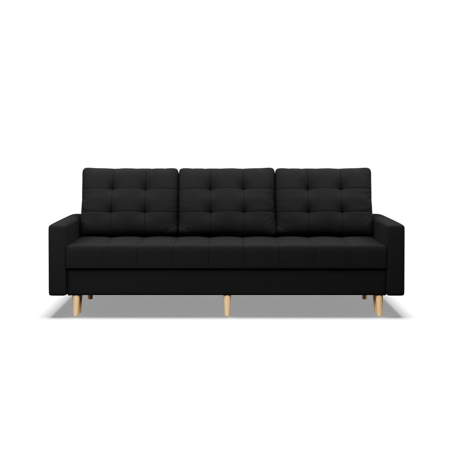 SOFA 3-SITZER MIT SCHLAFFUNKTION ELMA, Schwarz - Schwarz, Textil (212/88/92cm)