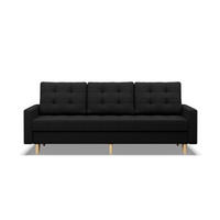 SOFA 3-SITZER MIT SCHLAFFUNKTION ELMA, Schwarz - Schwarz, Textil (212/88/92cm)