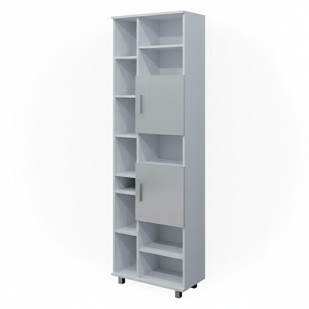 BADSCHRANK Ilias Weiß Hochglanz 60 x 190 cm - Weiß Hochglanz, Holzwerkstoff (60/190/30cm) - Vicco