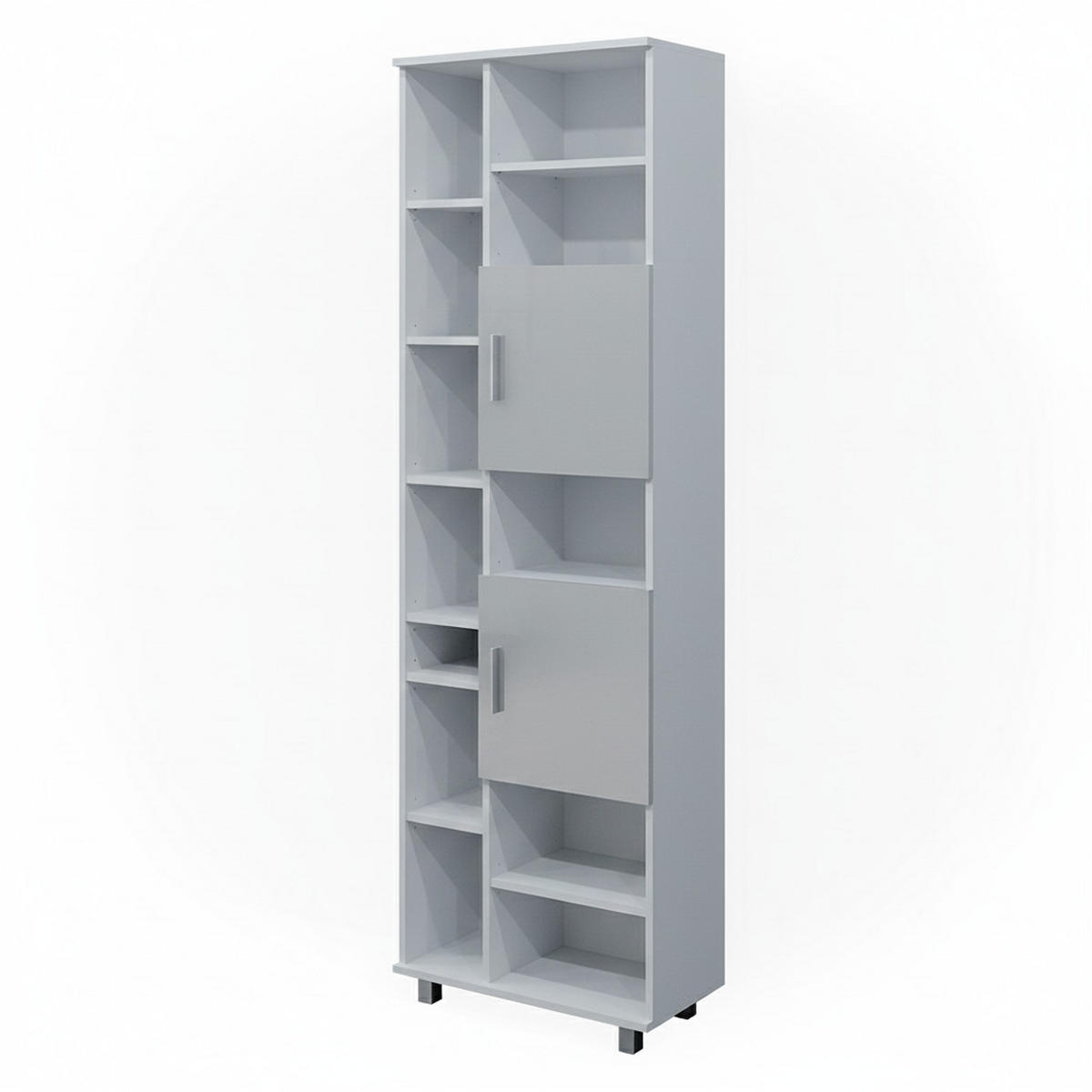 BADSCHRANK Ilias Weiß Hochglanz 60 x 190 cm - Weiß Hochglanz, Holzwerkstoff (60/190/30cm) - Vicco