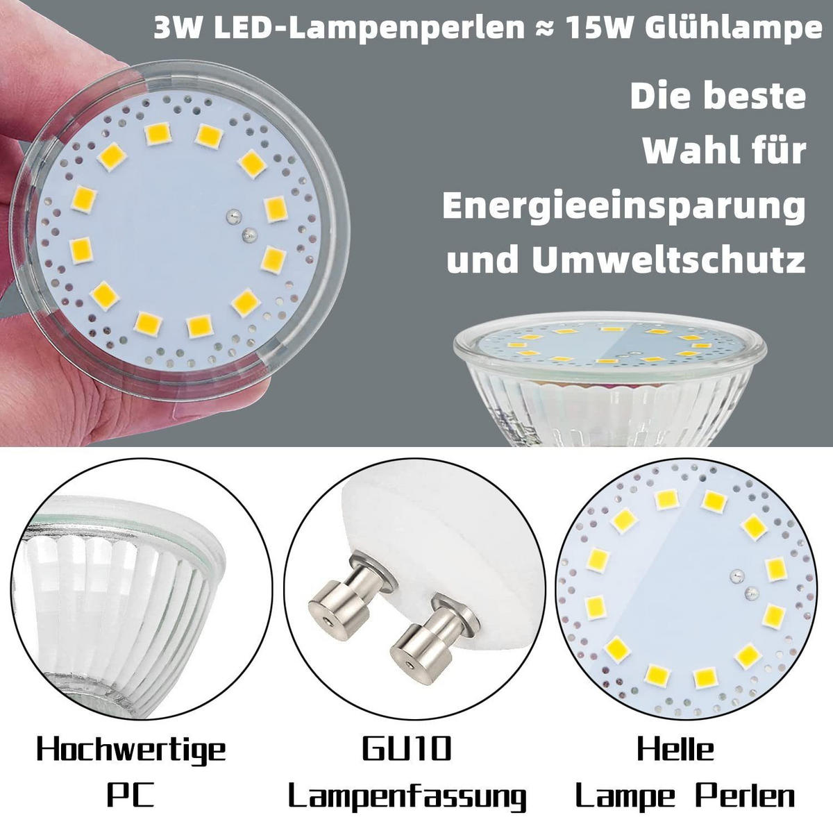 LED-LEUCHTMITTEL Aura II 5/5/5cm - Weiß, Glas (5/5cm) - Nettlife