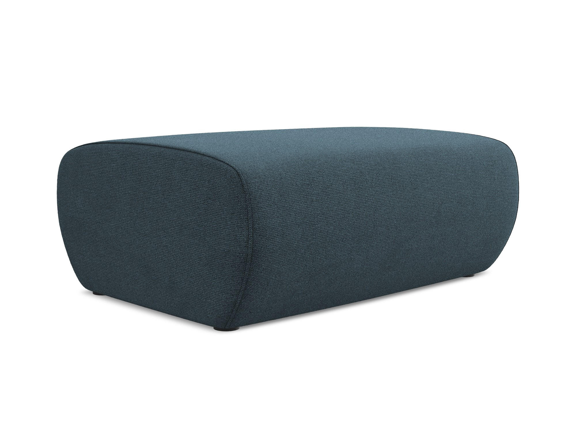 POUF Strukturstoff Stoff Blau - Blau/Blaugrau, Kunststoff/Textil (102/40/62cm) - Makamii