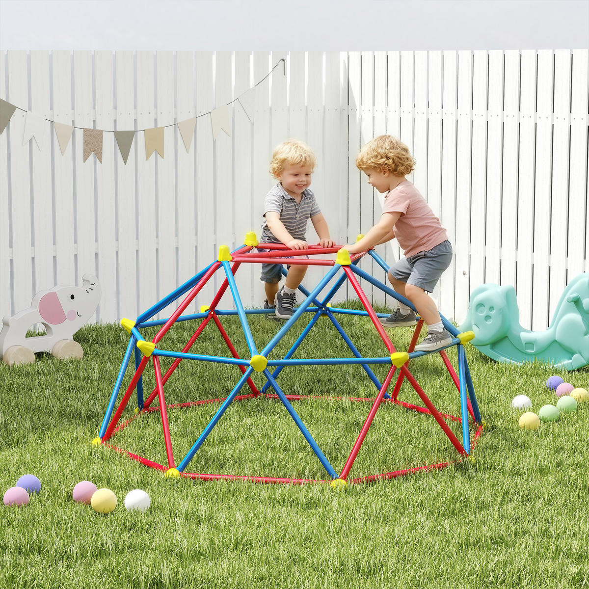 KLETTERKUGEL DE-18377 Ø 183 cm, wetterfest für 3-8 Jahre Bunt - Multicolor, Metall (183/183cm) - ComfortXL
