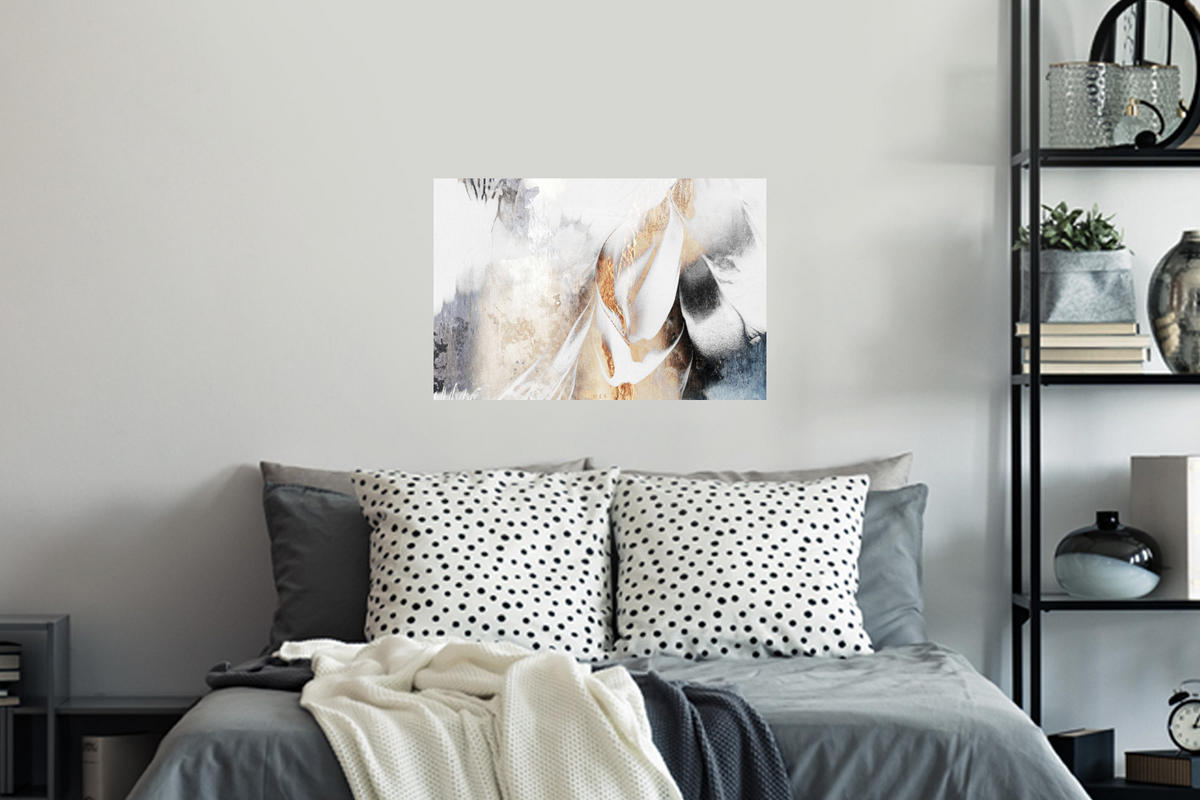 WANDTATTOO Luxus - Abstrakt - Gold - Weiß 60x40 cm - Goldfarben, Kunststoff (60/40/0.1cm) - MuchoWow