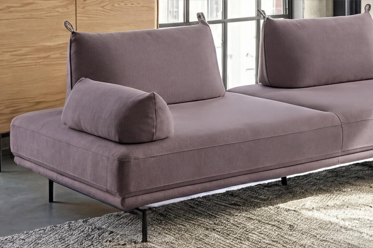 ARMLEHNKISSEN CANE Violett Webstoff - Violett, Textil (58/20cm) - KAWOLA