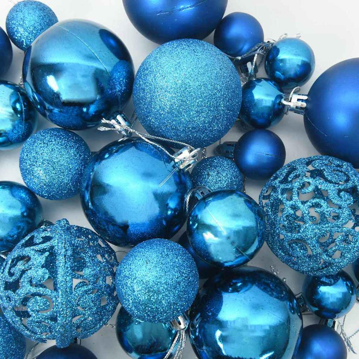 WEIHNACHTSKUGELSET 120 -teilig Blau Kunststoff - Blau, Kunststoff (6/27/6cm) - vidaXL
