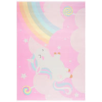 KINDERTEPPICH Bambini Vola Mazovia 80x150cm Rosa Einhorn Kurzflor - Pink, Textil (80/150cm) - Mazovia
