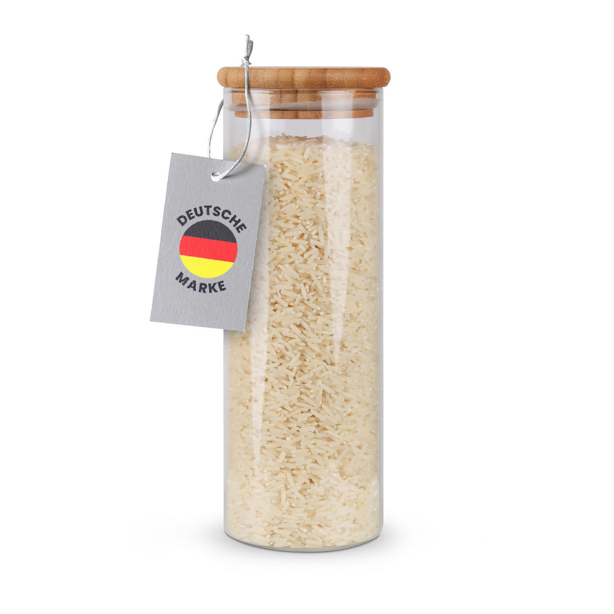 VORRATSGLAS mit Bambusdeckel - 500ml - Transparent, Glas (6/18/6cm) - Bestlivings