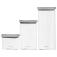 VORRATSGLÄSER LIDKÖPING 3-er Set grau - Grau, Glas (15/34/15cm) - Mulex