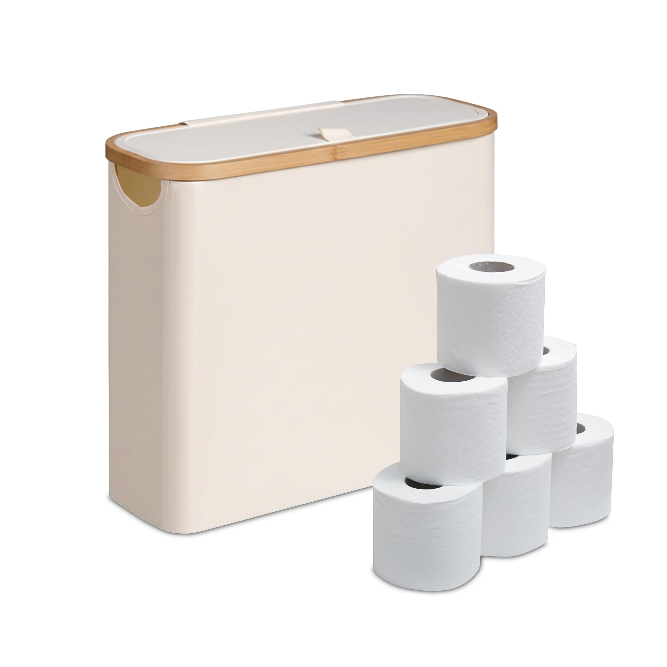 TOALETTPAPPERSFÖRVARING Beige för 12 rullar 38/43/17 cm
