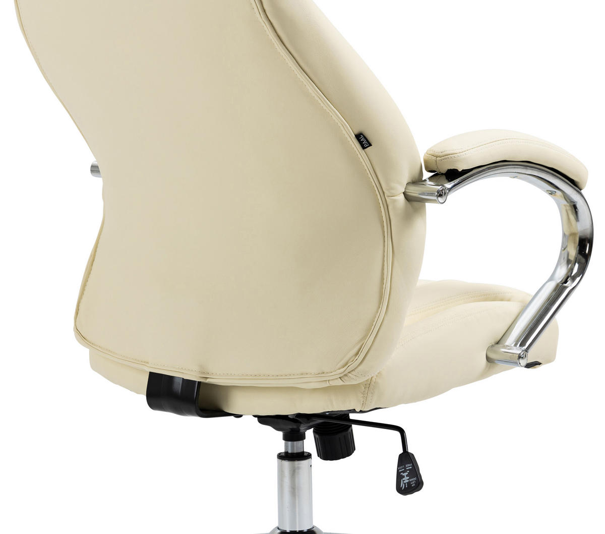 CHEFSESSEL Echtleder creme - Chromfarben/Creme, Leder/Metall (73/120/76cm) - CLP