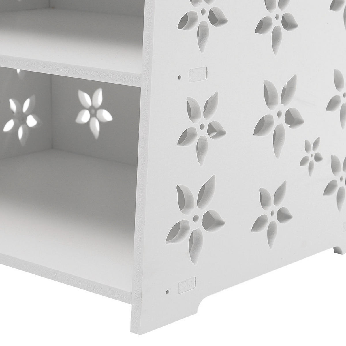 NACHTTISCH 40/30/50 cm Schublade Fächer WPC-Platten Weiß - Weiß, Holzwerkstoff (40/50/30cm) - Livingandhome