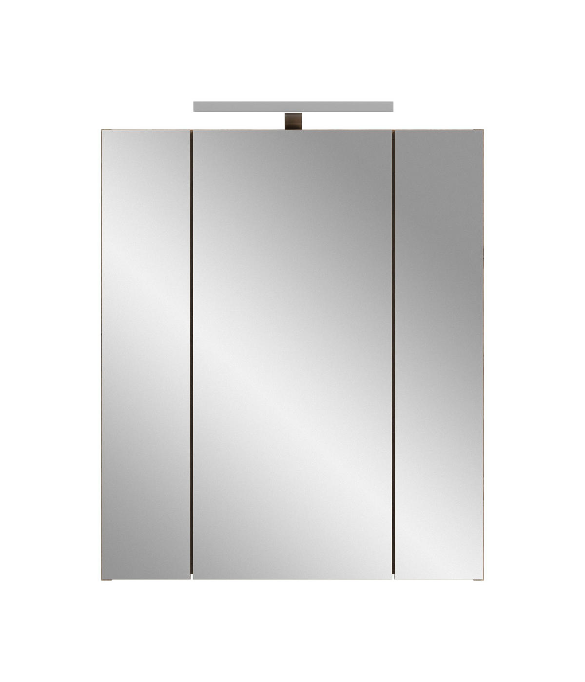 SPIEGELSCHRANK inkl. Beleuchtung ICE (B/H/T: ca. 60/70/18 cm) in Nox Oak Nachbildung/schwarz matt - Eichefarben, Holzwerkstoff (60/70/18cm)