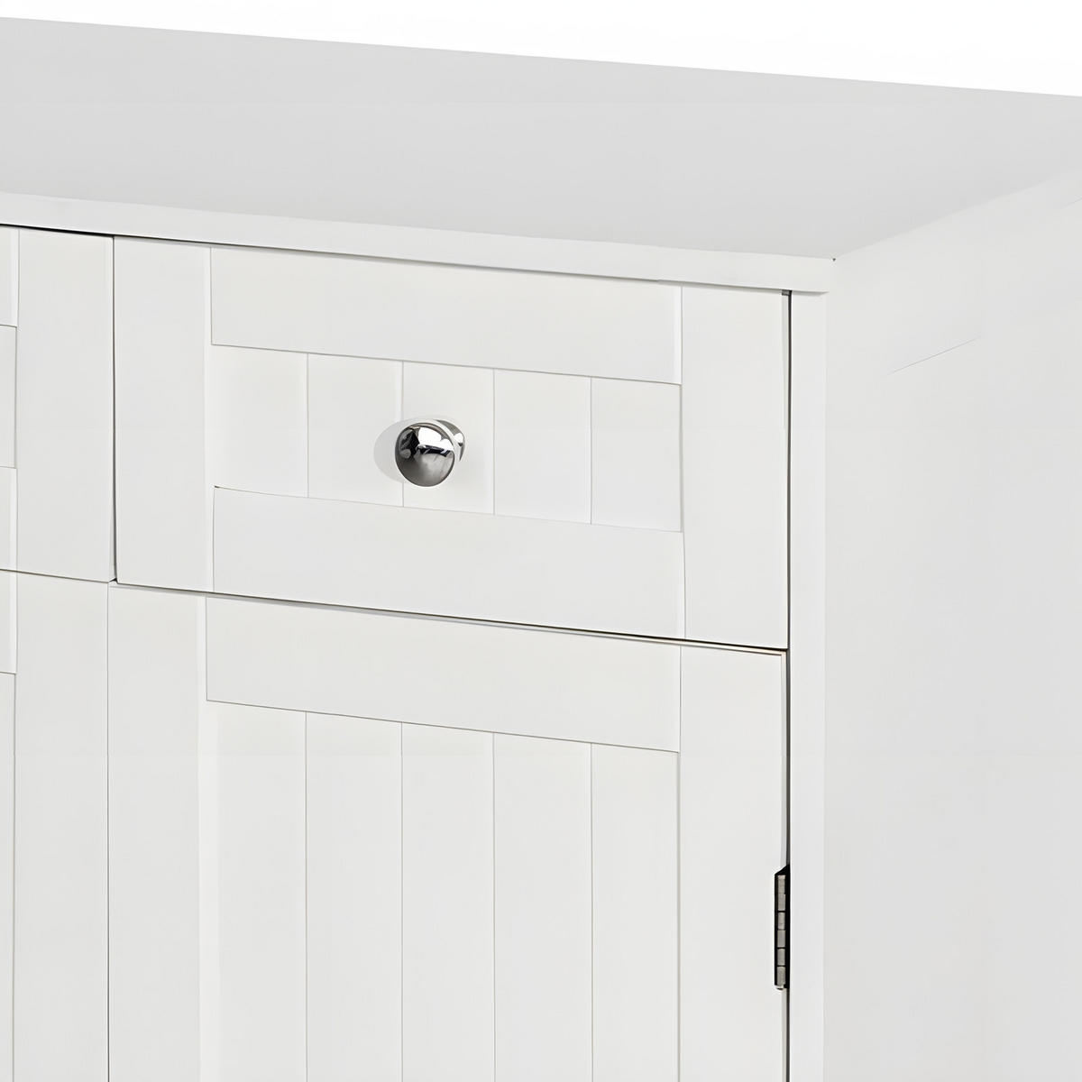 BADSCHRANK MDF Weiß 2 Türen 2 Schubladen 60x30x75 cm - Weiß, Holzwerkstoff (60/75/30cm) - Begryf