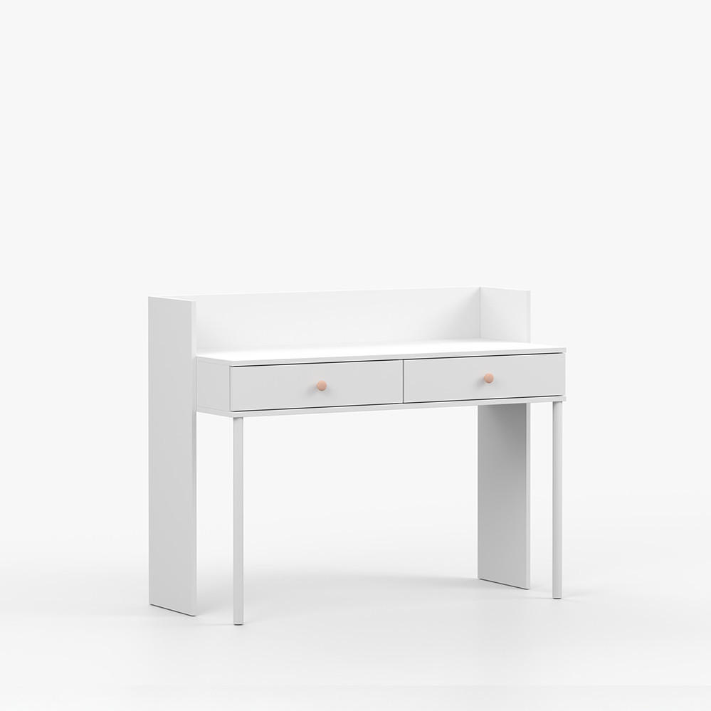 imoebel24 Schreibtisch Weiß, Rosa 120x95x52 cm