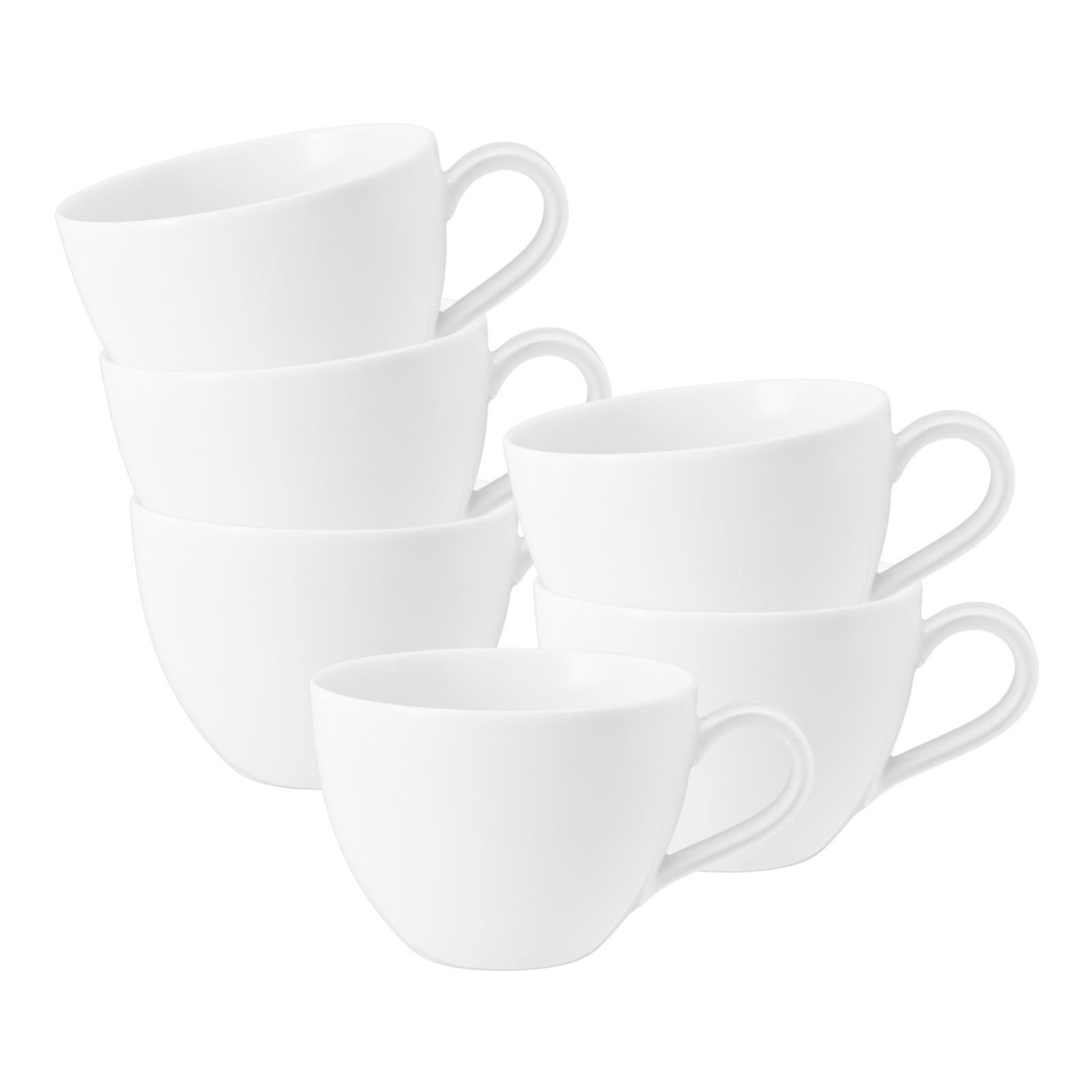 KAFFEETASSEN Beat Color Glaze Weiß 0,26 l 6er Set - Weiß, Keramik (0.26L) - Seltmann Weiden