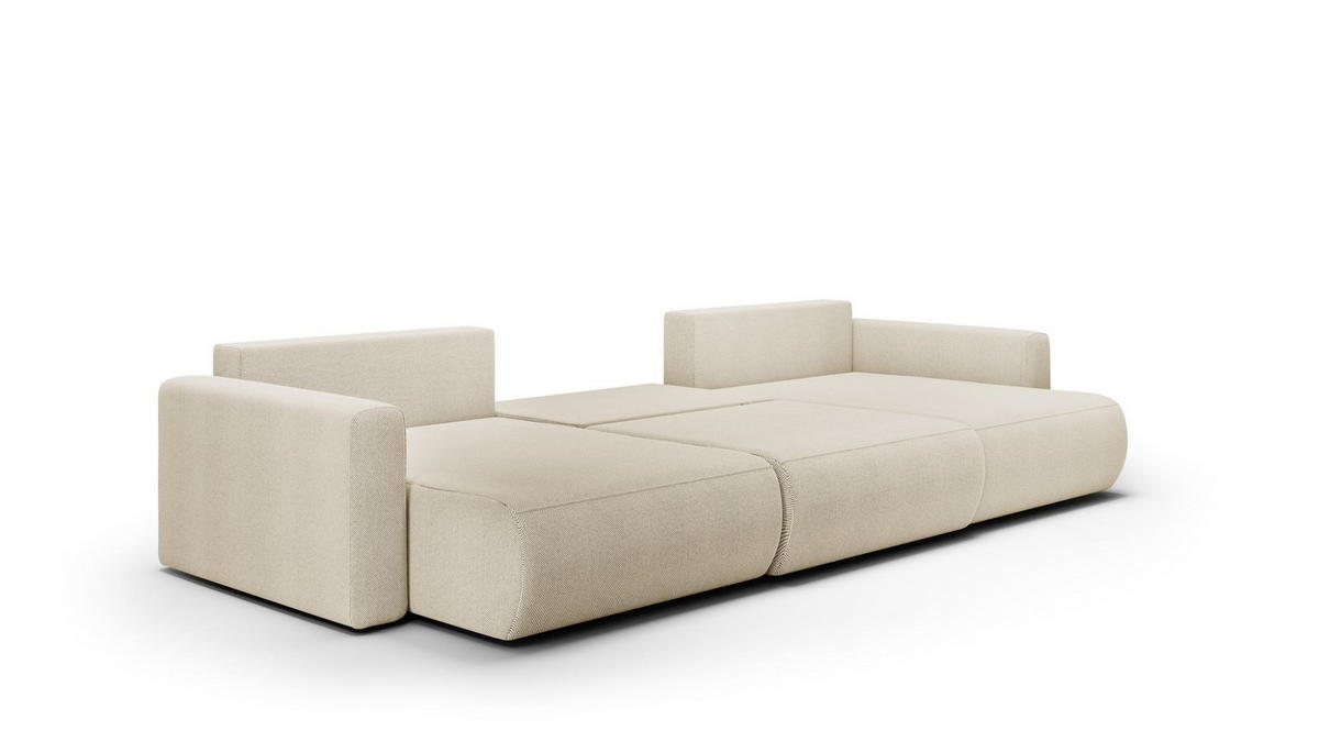 WOHNLANDSCHAFT Chaira Mit Schlaffunktion - Beige, Holzwerkstoff/Textil (340/85/149cm) - Fun Möbel
