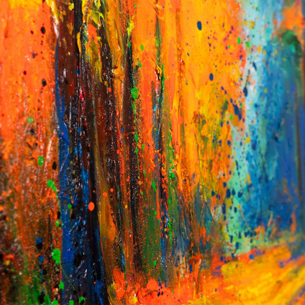 GEMÄLDE Atem des Laubs Schattenfugenrahmen Schwarz 60x40 cm - Schwarz, Holz (60/40cm) - YS-art gallery