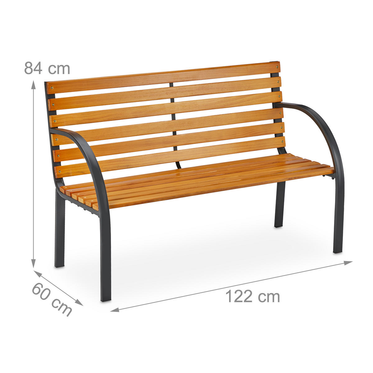 GARTENBANK - Multicolor, Holz/Metall (122/84/60cm) - Relaxdays