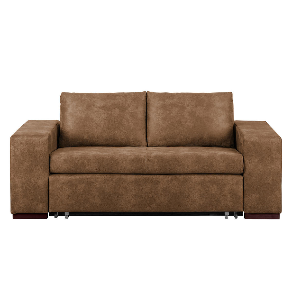 SCHLAFSOFA mit XL Armlehne - Cappuccino, Textil (216/90/90cm) - home24
