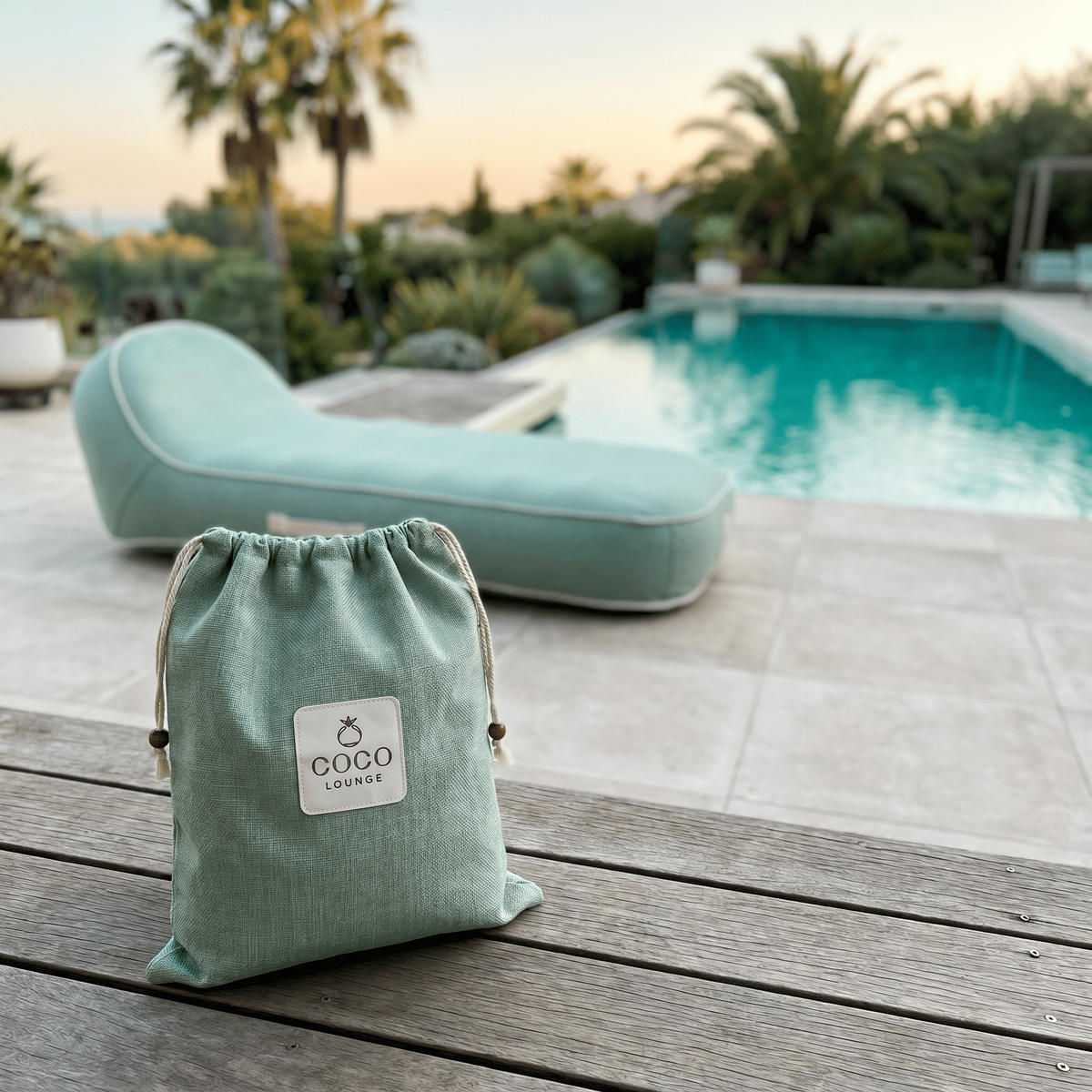 SONNENLIEGE PALMA Grün - Mintgrün/Grün, Kunststoff/Textil (85/27/85cm) - Coco Lounge