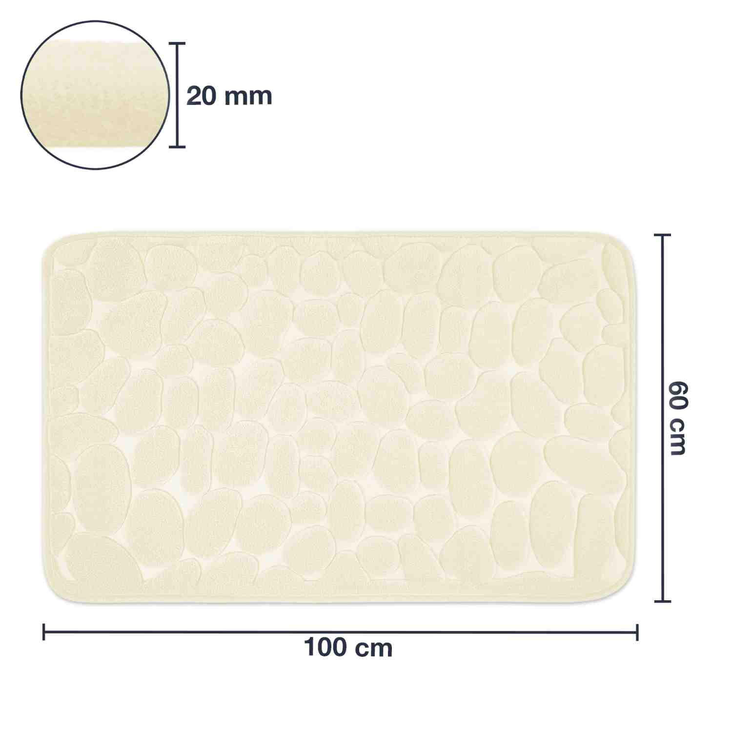 MEMORYSCHAUM BADEMATTE LONDON - Creme, Textil (60/100cm) - WohnDirect