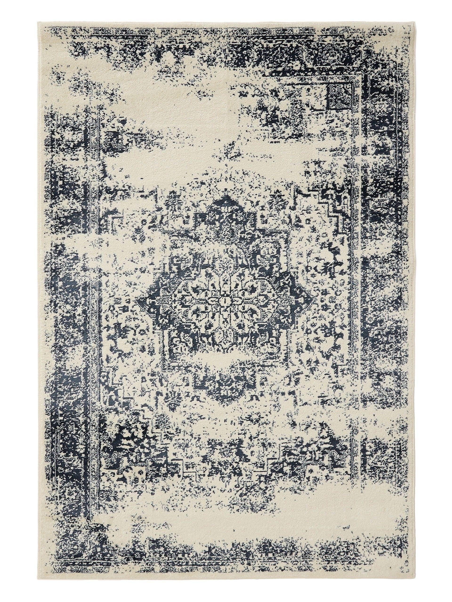 VINTAGE-TEPPICH Suki 120/170 cm - Blau/Creme, Kunststoff (120/170cm) - benuta