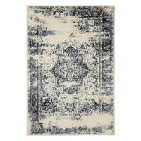 VINTAGE-TEPPICH Suki 160/230 cm - Blau/Creme, Kunststoff (160/230cm) - benuta