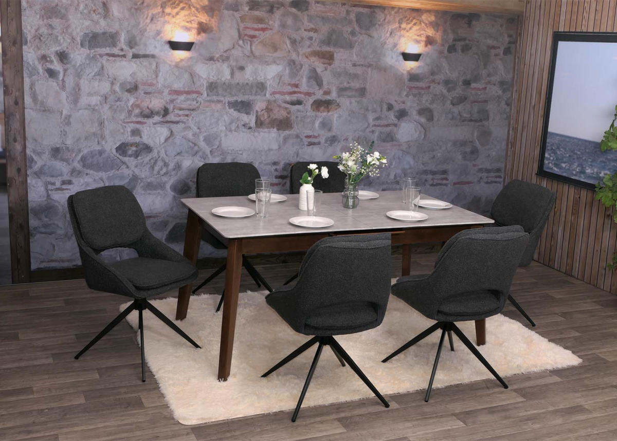 ESSZIMMERSTUHL Grau 2er-Set - Dunkelgrau/Grau, Textil (55/87/55cm) - MCW