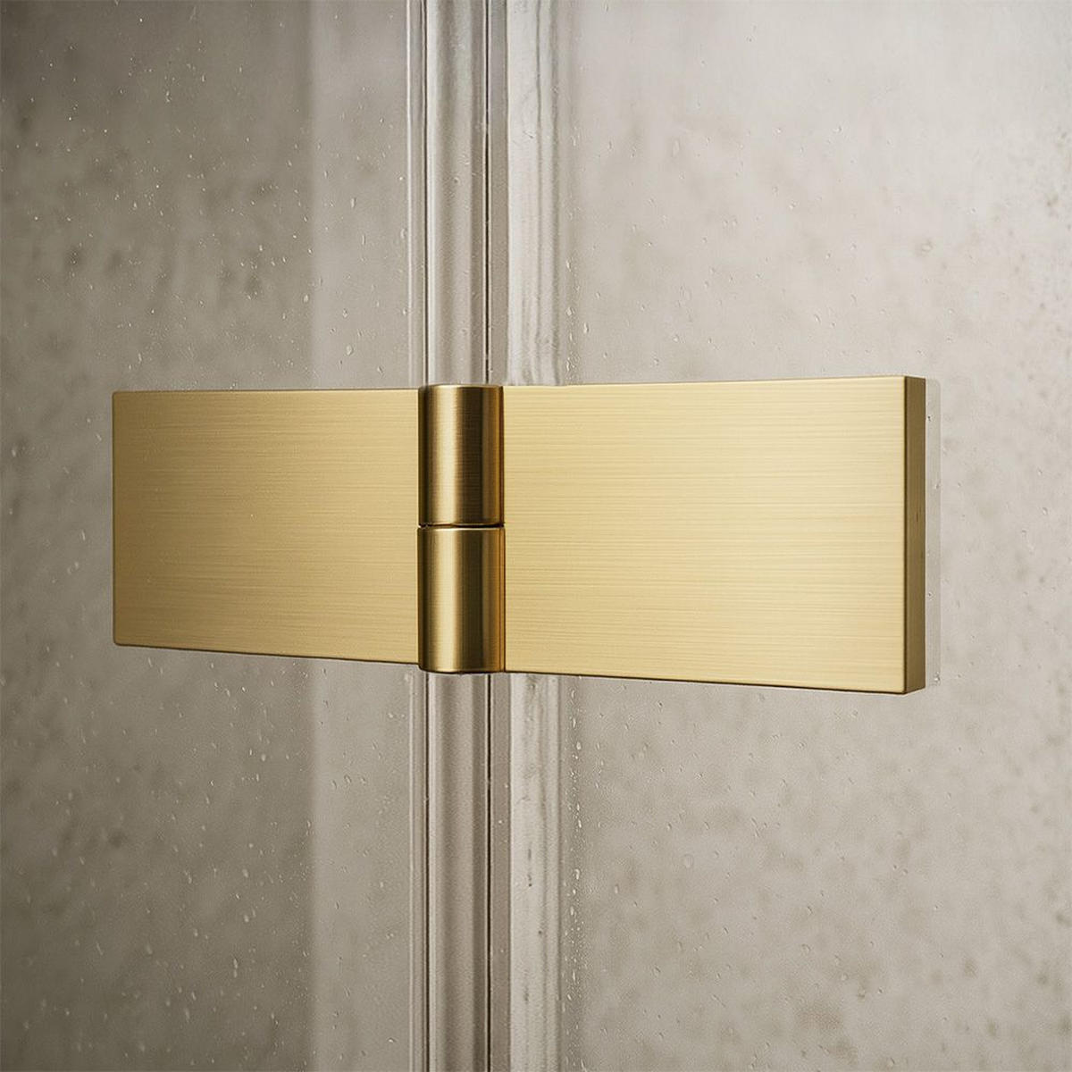 DUSCHKABINE Rea Atlas 100x80 Brush Gold linke - Goldfarben, Glas (100/80/200cm) - REA