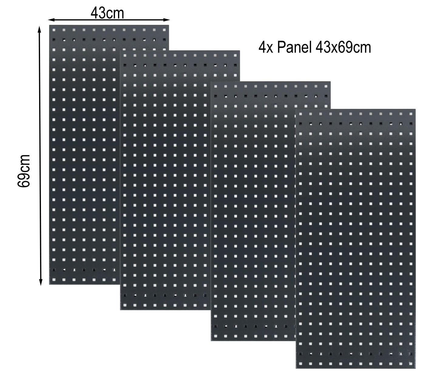 EINLEGEBÖDEN für Kaminholzregale 69x43 cm - Anthrazit, Metall (43/0.5/69cm) - QUICK STAR