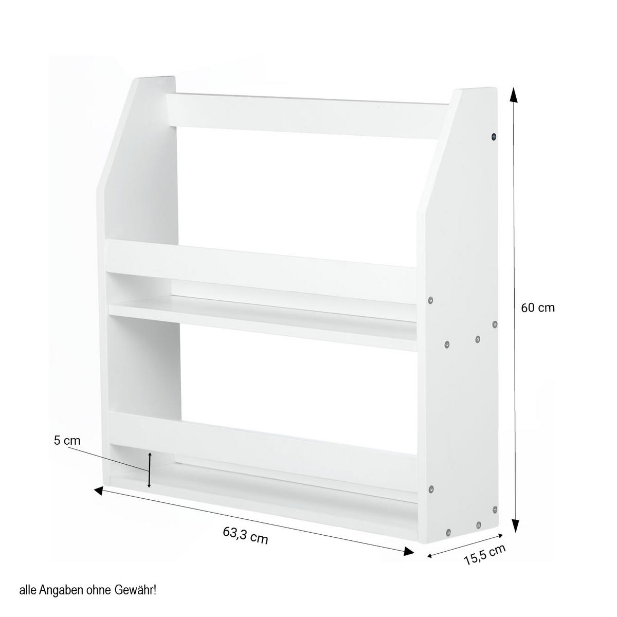 WANDREGAL weiß Bücher 63/60 cm - Weiß, Holz (63/60/15cm) - Homestyle4u