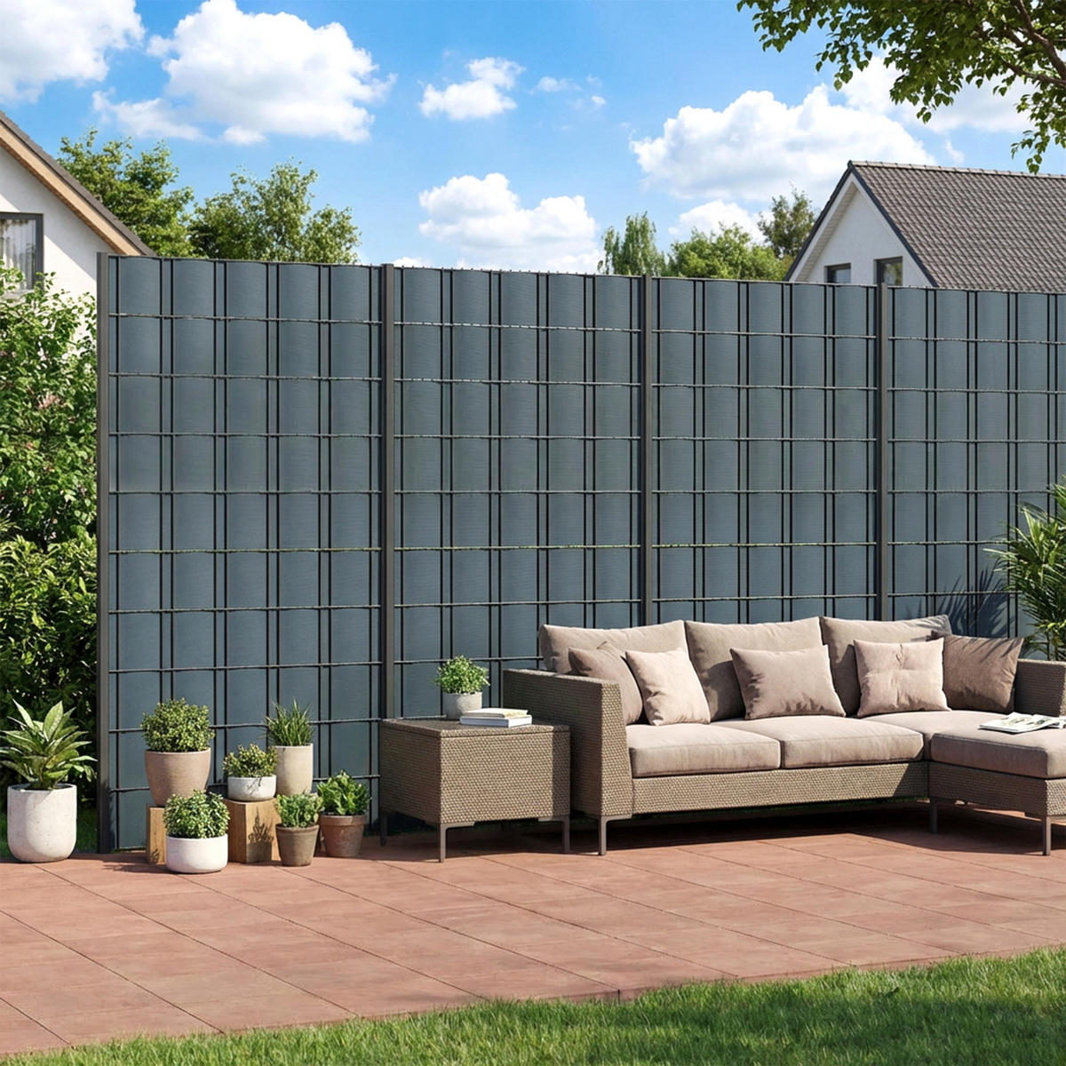 SICHTSCHUTZSTREIFEN Kunststoff Grau - Grau, Kunststoff (1/19cm) - Outsunny