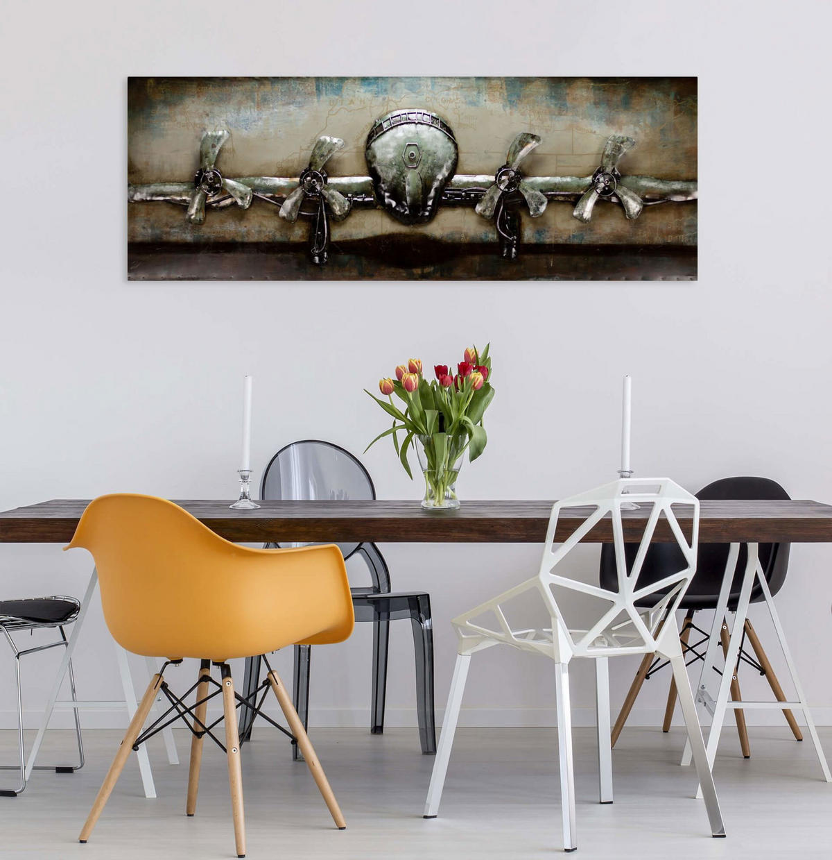 METALLBILD Beige 144/44 cm - Beige, Metall (7.6/44cm) - KUNSTLOFT
